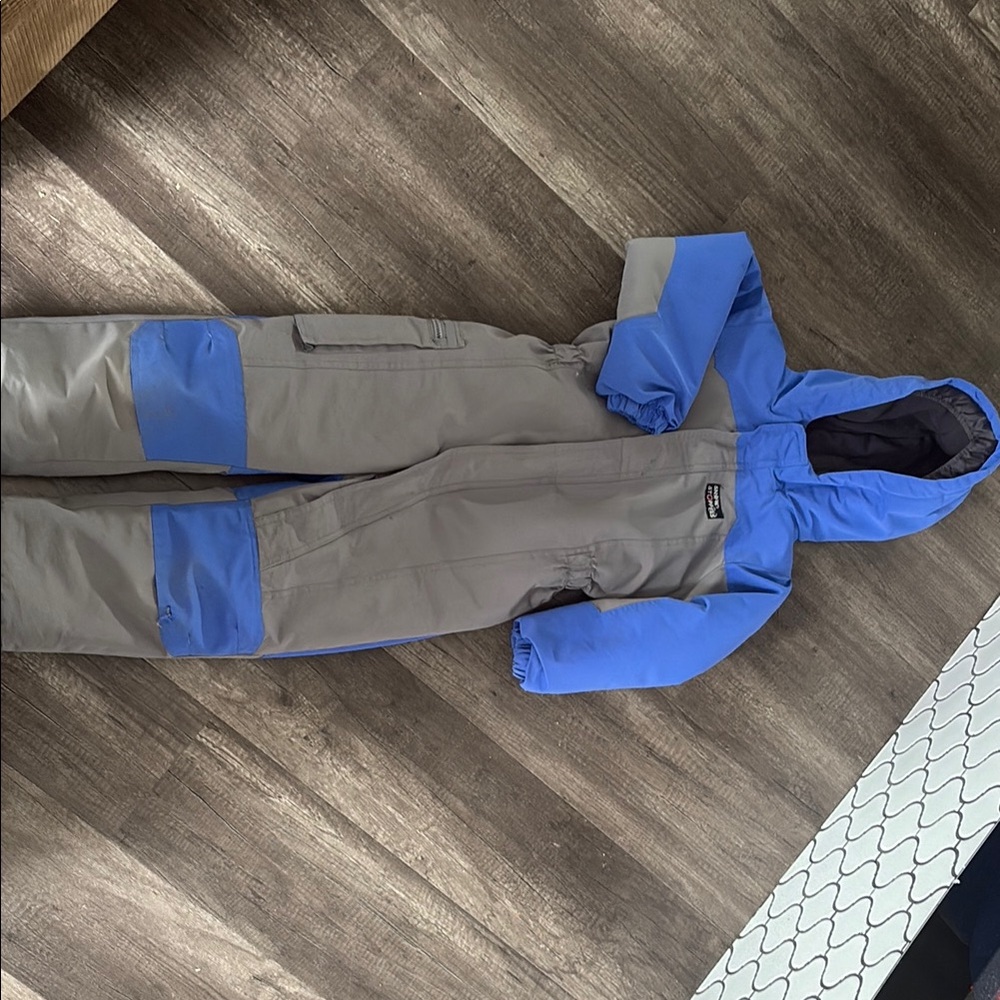 Kids Blue and Gray one piece snow suit
